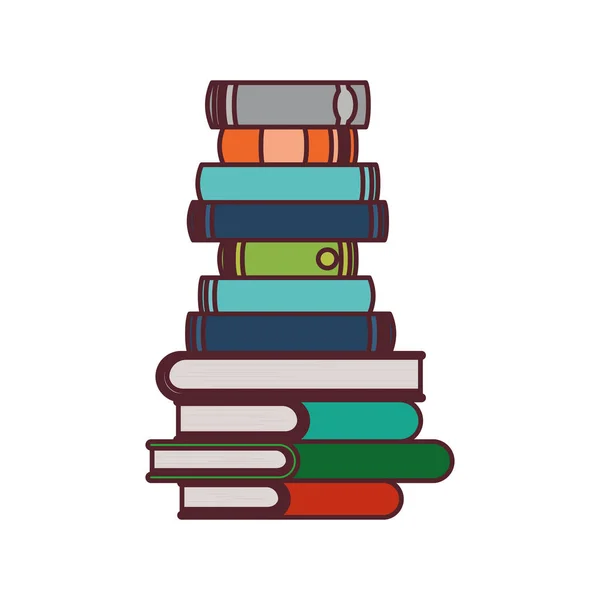 Stack of books on white background isolated icon — Stock Vector