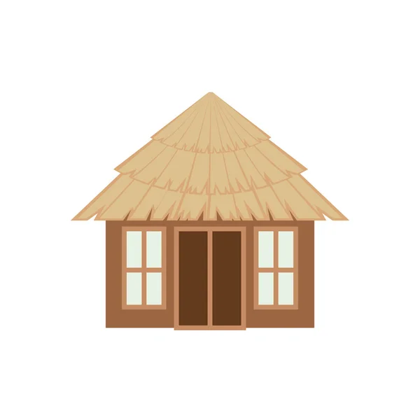 海滩上的木制房子 — 图库矢量图片