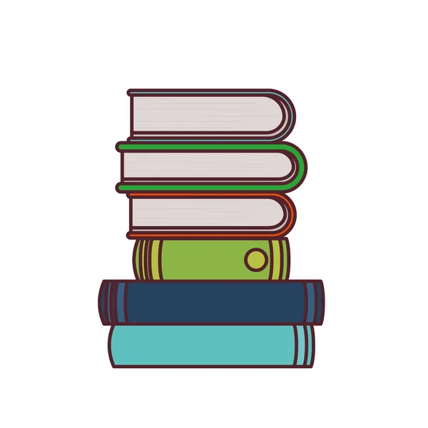 Pila de libros sobre fondo blanco icono aislado — Vector de stock