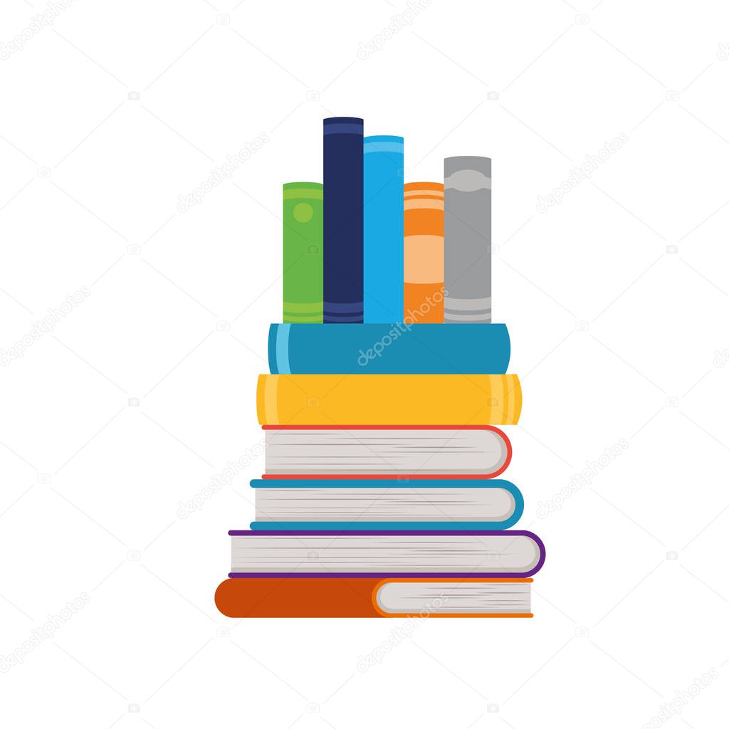 stack of books on white background isolated icon