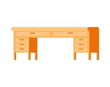 beyaz arka plan ile ahşap ofis masası