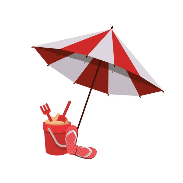 Пляжный зонтик для иконы в полоску — стоковый вектор