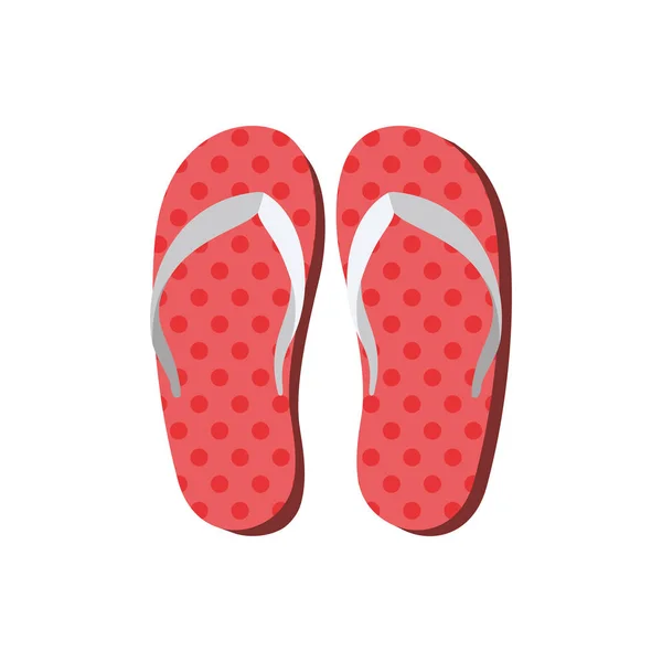 Gestreepte strand sandalen op witte achtergrond — Stockvector