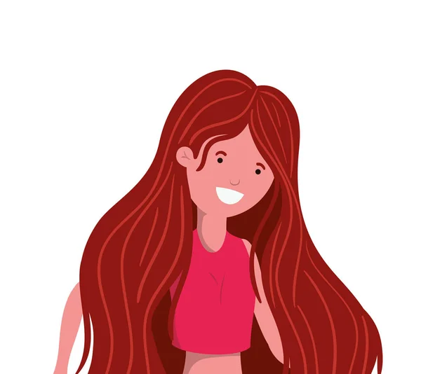 Mujer joven con traje de baño sobre fondo blanco — Vector de stock