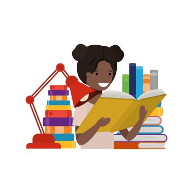 elinde kitap okuma ile öğrenci kız