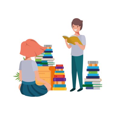 kitap okuma ile öğrenci çift