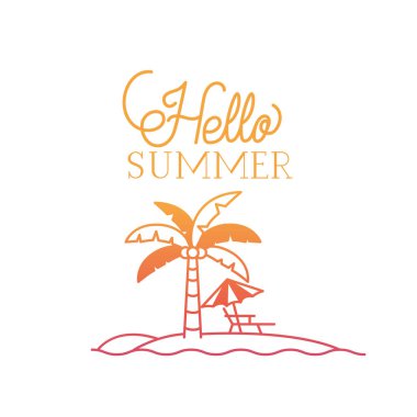 renkli görüntü ile merhaba yaz etiketi