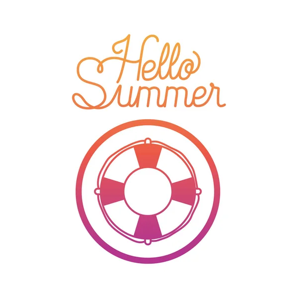 Olá verão e férias silhueta design — Vetor de Stock