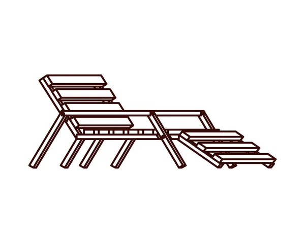 Strandstoel om te zonnebaden op witte achtergrond — Stockvector