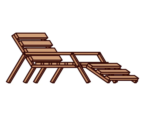 Καρέκλα παραλίας για ηλιοθεραπεία σε λευκό φόντο — Διανυσματικό Αρχείο