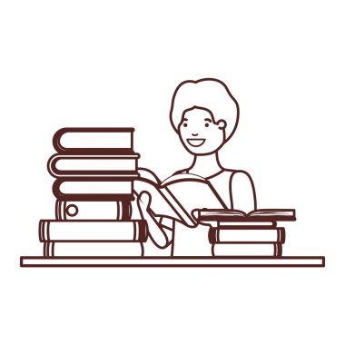 elinde kitap okuma ile öğrenci çocuk