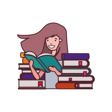 elinde kitap okuma ile öğrenci kız