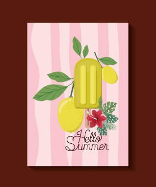 Merhaba yaz ve tatil çerçeve tasarımı