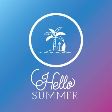 Merhaba yaz ve tatil siluet tasarımı