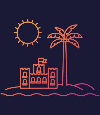 Kum dansı ve palmiye ağacı tasarımı