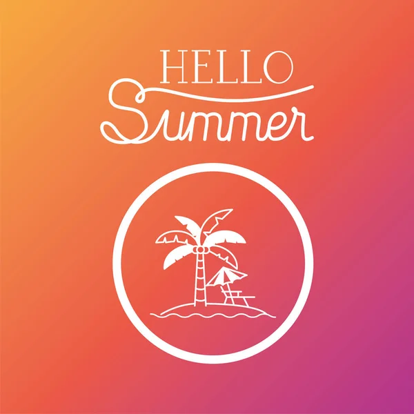 Hallo sommer und urlaub silhouette design — Stockvektor