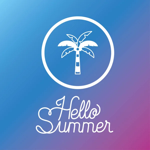 Hallo sommer und urlaub silhouette design — Stockvektor