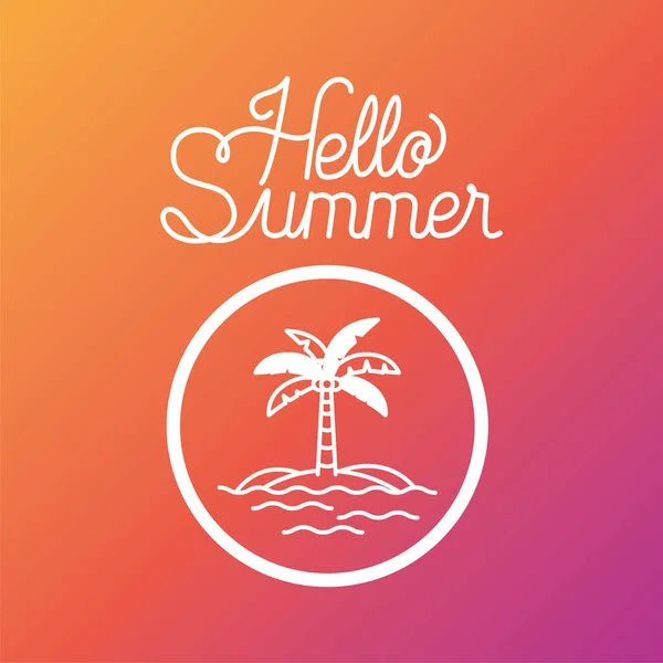 Hallo sommer und urlaub silhouette design — Stockvektor