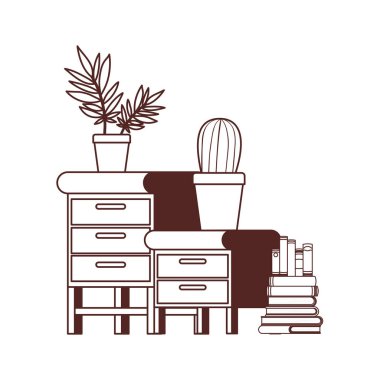 Ahşap çekmecede beyaz arkaplan içinde kitap yığını