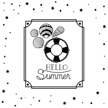 Çerçeve içinde Merhaba yaz tasarımı