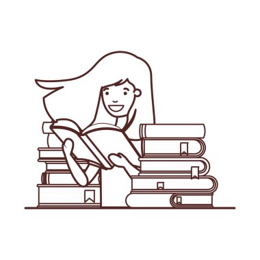 elinde kitap okuma ile öğrenci kız