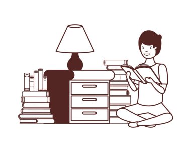 elinde kitap okuma ile öğrenci çocuk