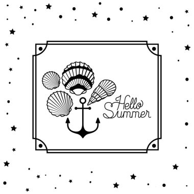 Çerçeve içinde Merhaba yaz tasarımı