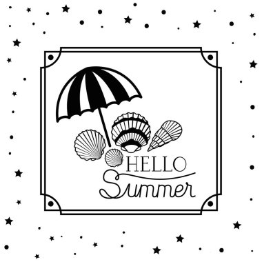 Çerçeve içinde Merhaba yaz tasarımı