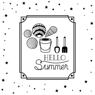 Çerçeve içinde Merhaba yaz tasarımı