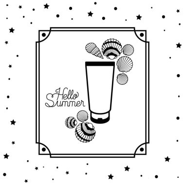 Çerçeve içinde Merhaba yaz tasarımı