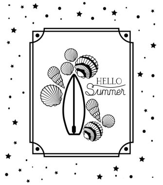 Çerçeve içinde Merhaba yaz tasarımı