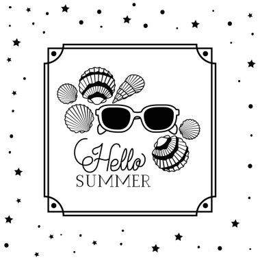 Çerçeve içinde Merhaba yaz tasarımı