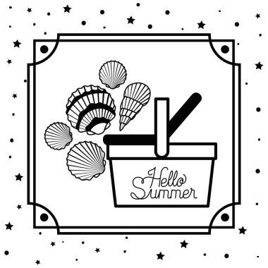 Çerçeve içinde Merhaba yaz tasarımı