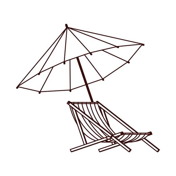 Пляжна парасолька для літньої смугастої ікони — стоковий вектор