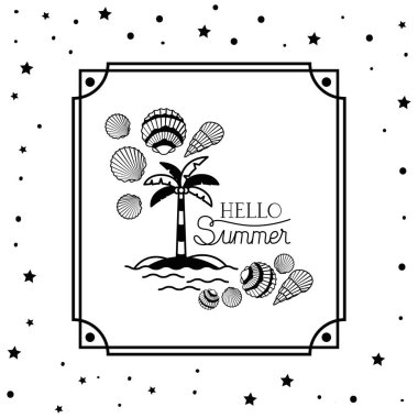 Çerçeve içinde Merhaba yaz tasarımı