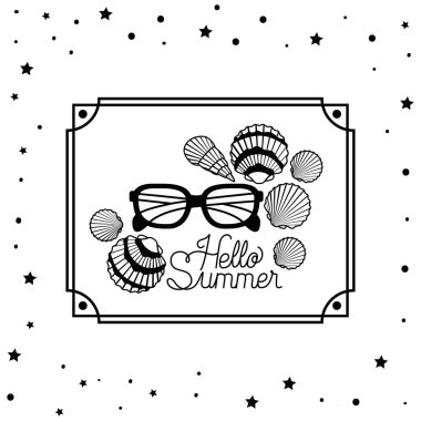 Çerçeve içinde Merhaba yaz tasarımı