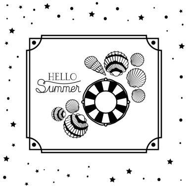 Çerçeve içinde Merhaba yaz tasarımı