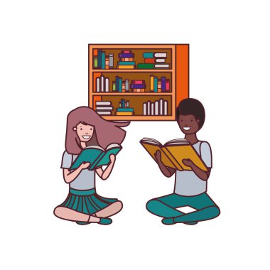 elinde kitap okuma ile öğrenci çift