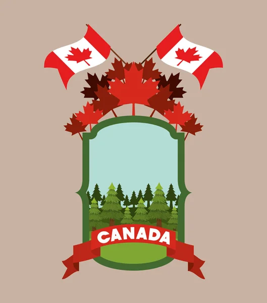 加拿大符号和枫叶设计 — 图库矢量图片