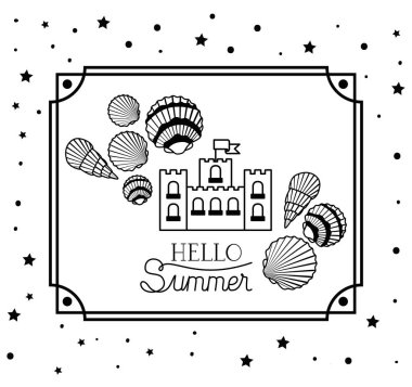 Çerçeve içinde Merhaba yaz tasarımı