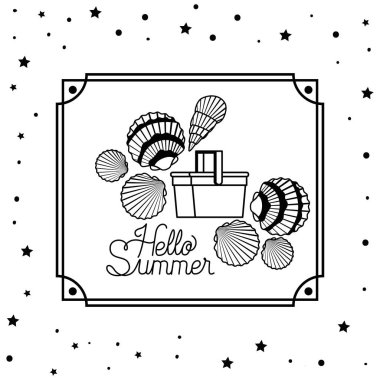 Çerçeve içinde Merhaba yaz tasarımı