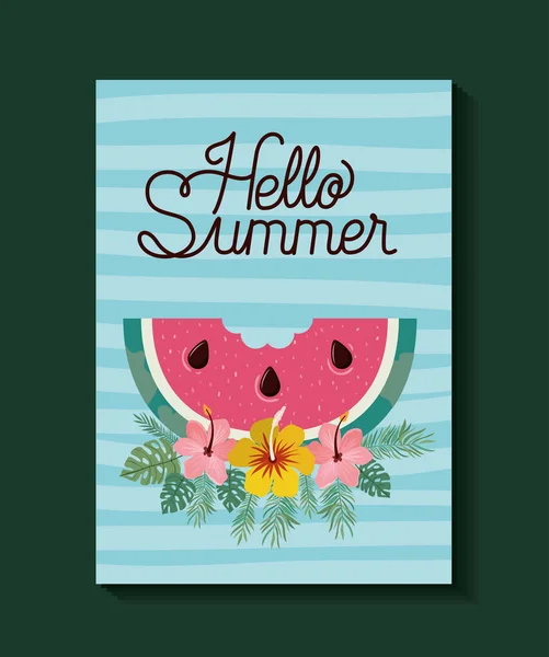 Hello summer and vacation frame design — Stock Vector