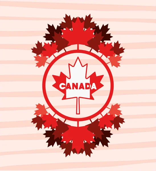 Το σύμβολο του Καναδά πάνω από ριγέ φόντο — Διανυσματικό Αρχείο