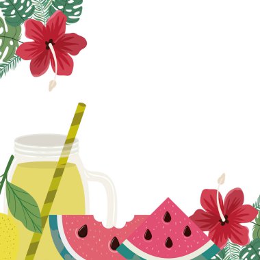 yaz lezzetli tropikal meyve desen