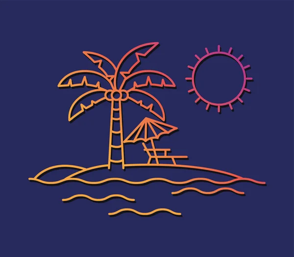 Palm träd av sommarsäsongen design vektor illustration — Stock vektor