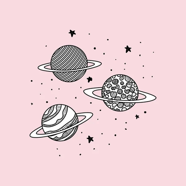 Planety kreslí design sluneční soustavy — Stockový vektor
