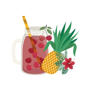 yaz için ferahlatıcı içecek ile cam