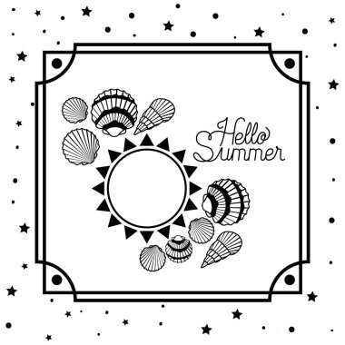 Çerçeve içinde Merhaba yaz tasarımı