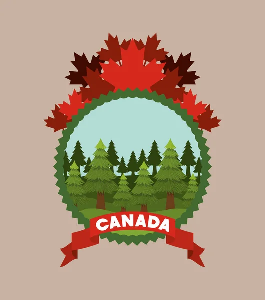 Symbole du Canada et dessin de la feuille d'érable — Image vectorielle