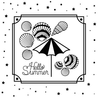 Çerçeve içinde Merhaba yaz tasarımı